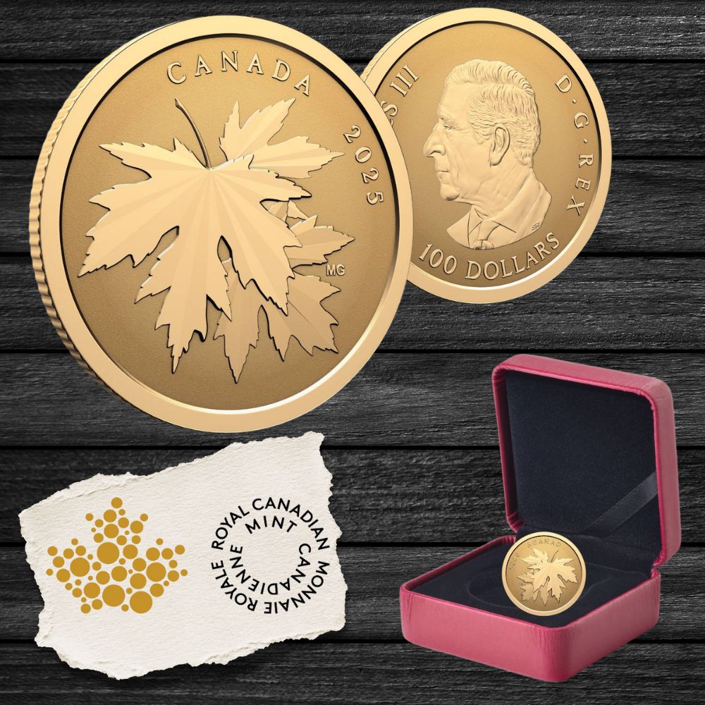 Gleaming Maple Leaves – ¼ oz. Pure Gold Coin