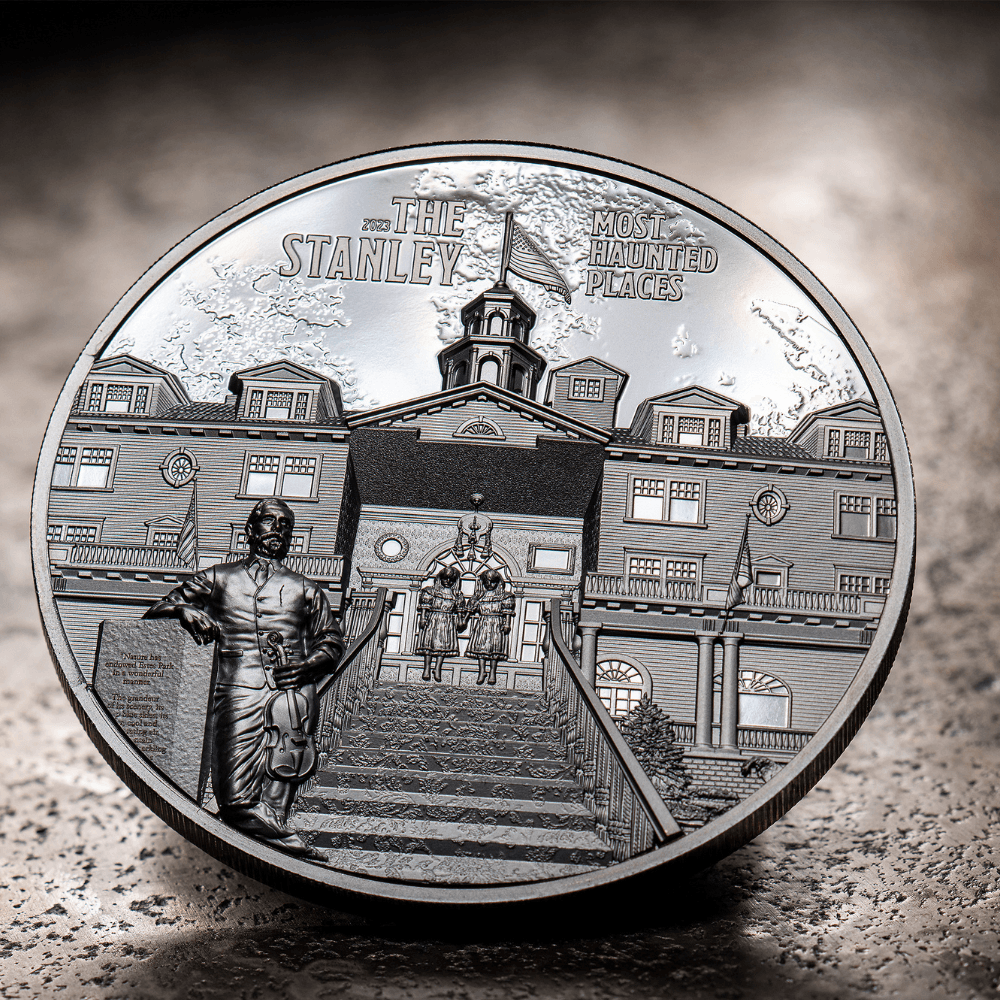 Unveiling Darkness: STANLEY Most Haunted Places 2 Oz Silver Coin - PARTHAVA COIN