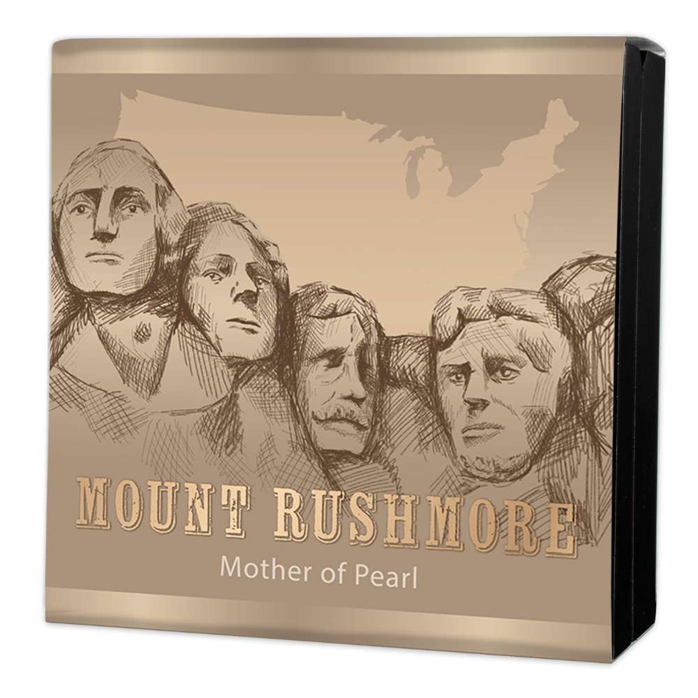 100 YEARS MOUNT RUSHMORE Mother of Pearl 5 Oz Silver Coin $25 Solomon Island 2025 - PARTHAVA COIN