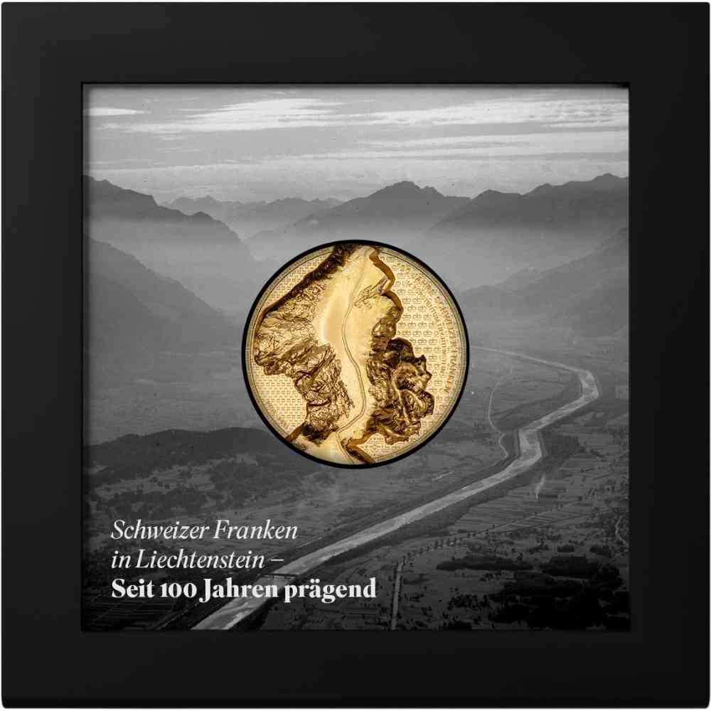 100 YEARS SWISS FRANC IN LIECHTENSTEIN 1 Oz Gold Coin 100 Francs Liechtenstein 2024 - PARTHAVA COIN