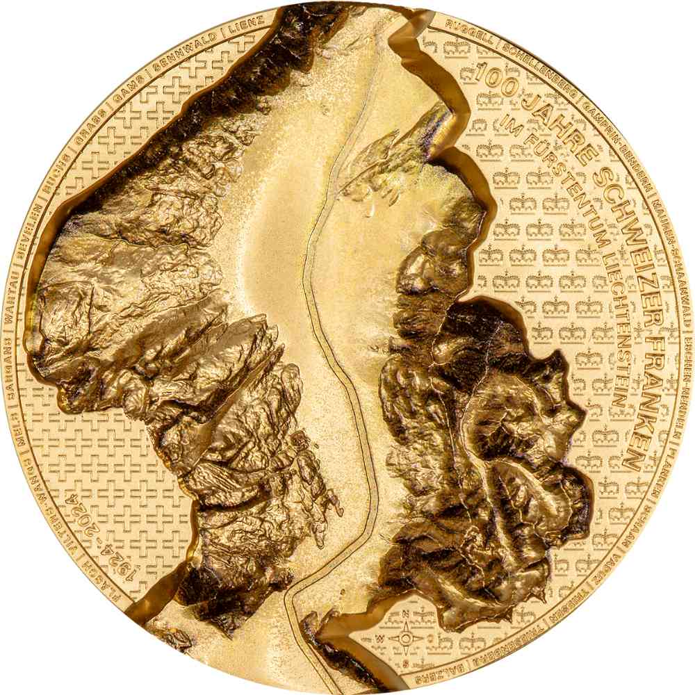 100 YEARS SWISS FRANC IN LIECHTENSTEIN 1 Oz Gold Coin 100 Francs Liechtenstein 2024 - PARTHAVA COIN