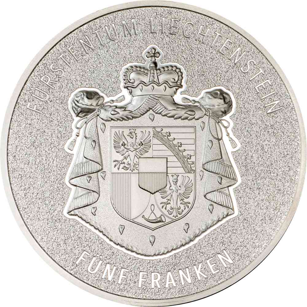 100 YEARS SWISS FRANC IN LIECHTENSTEIN 1 Oz Silver Coin 5 Francs Liechtenstein 2024 - PARTHAVA COIN