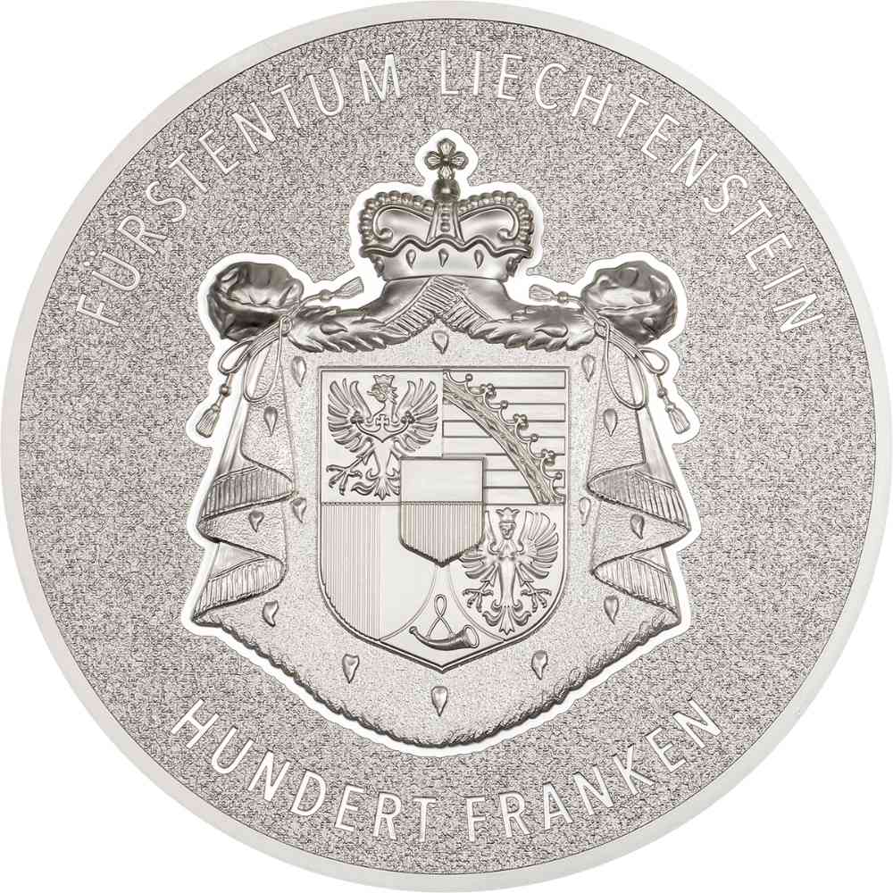 100 YEARS SWISS FRANC IN LIECHTENSTEIN 1 kg kilo Silver Coin 100 Francs Liechtenstein 2024 - PARTHAVA COIN