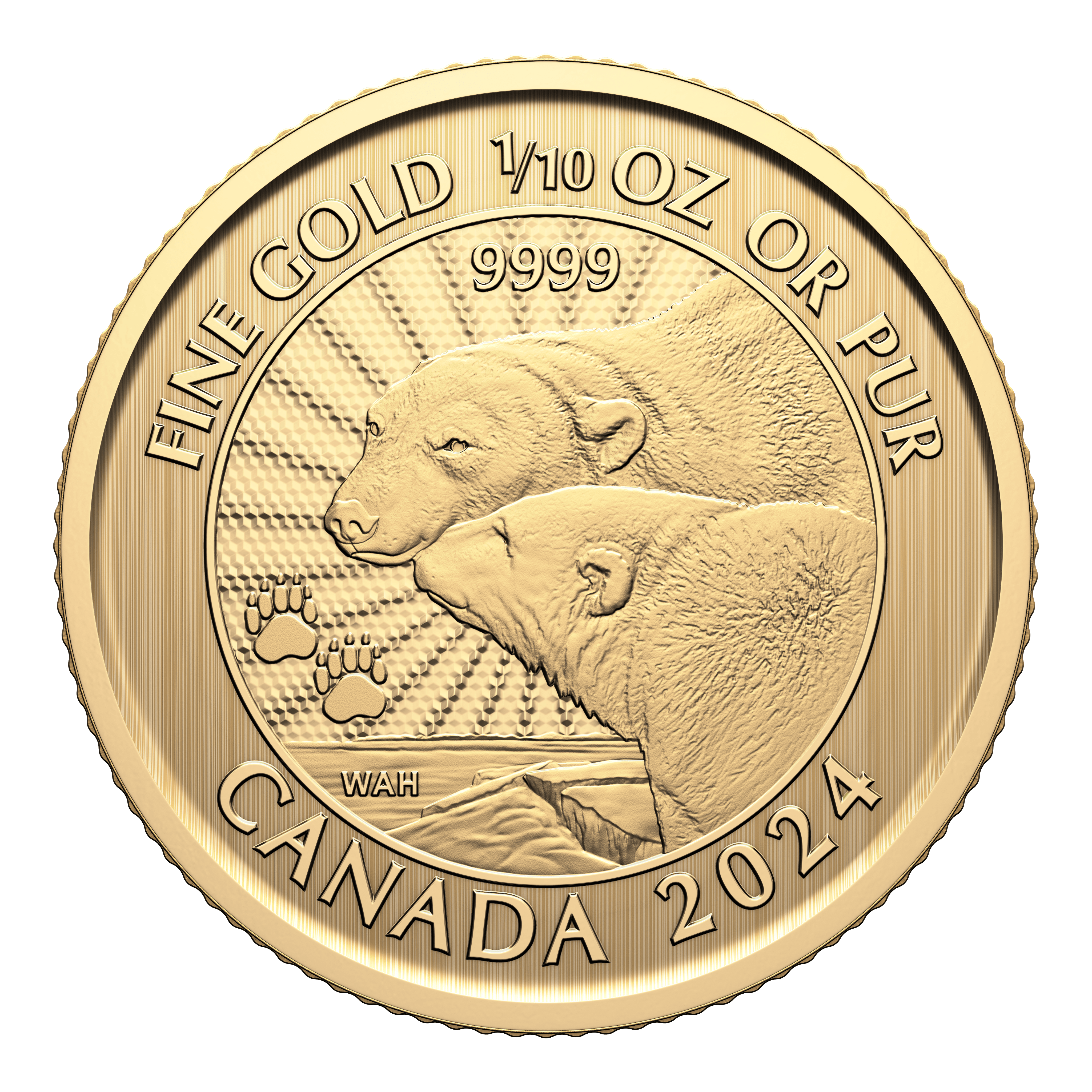 1/10 oz. 99.99% Pure Gold Coin: First Strikes – The Majestic Polar Bears (Premium Bullion) - PARTHAVA COIN