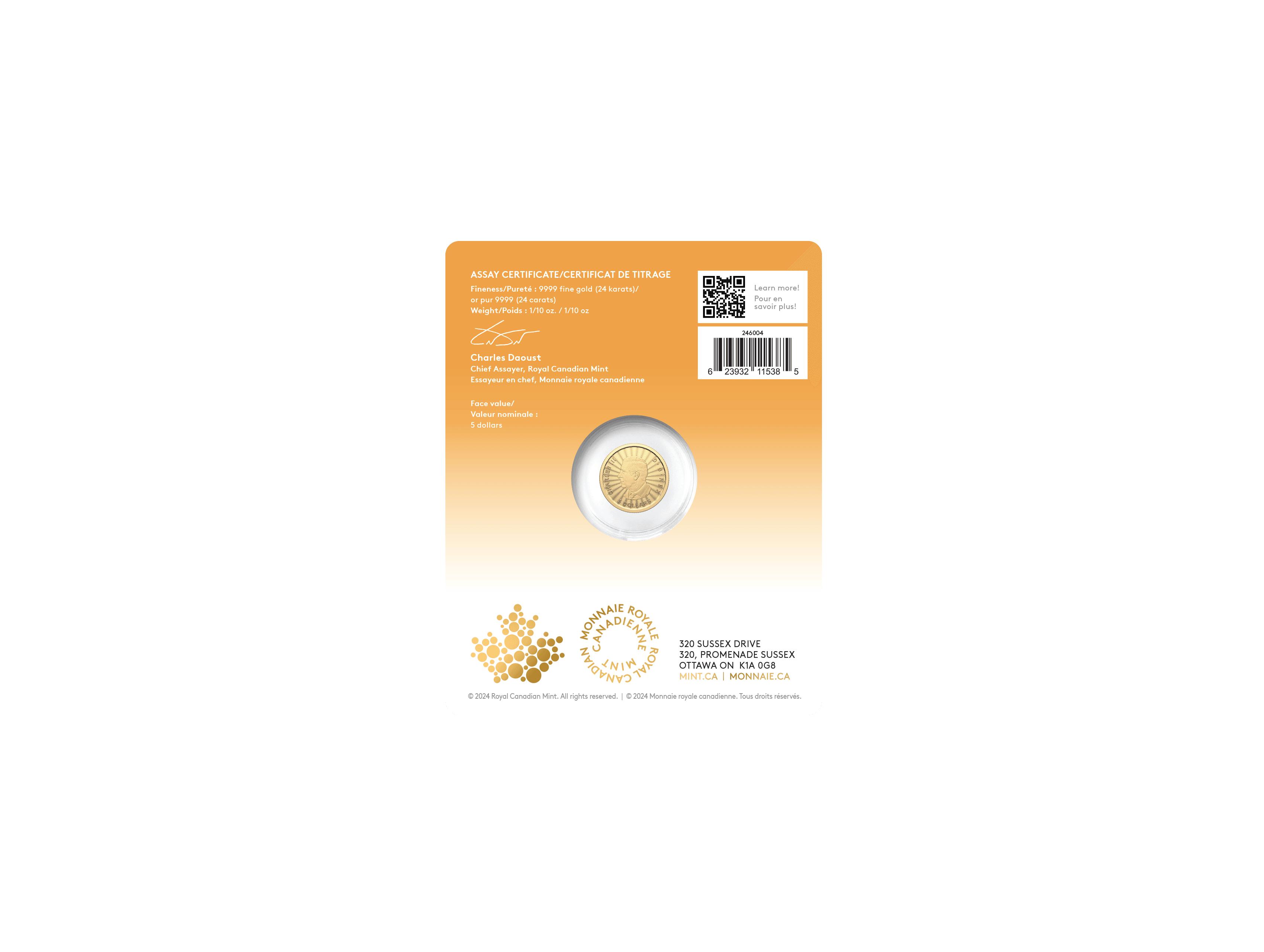 1/10 oz. 99.99% Pure Gold Coin: First Strikes – The Majestic Polar Bears (Premium Bullion) - PARTHAVA COIN