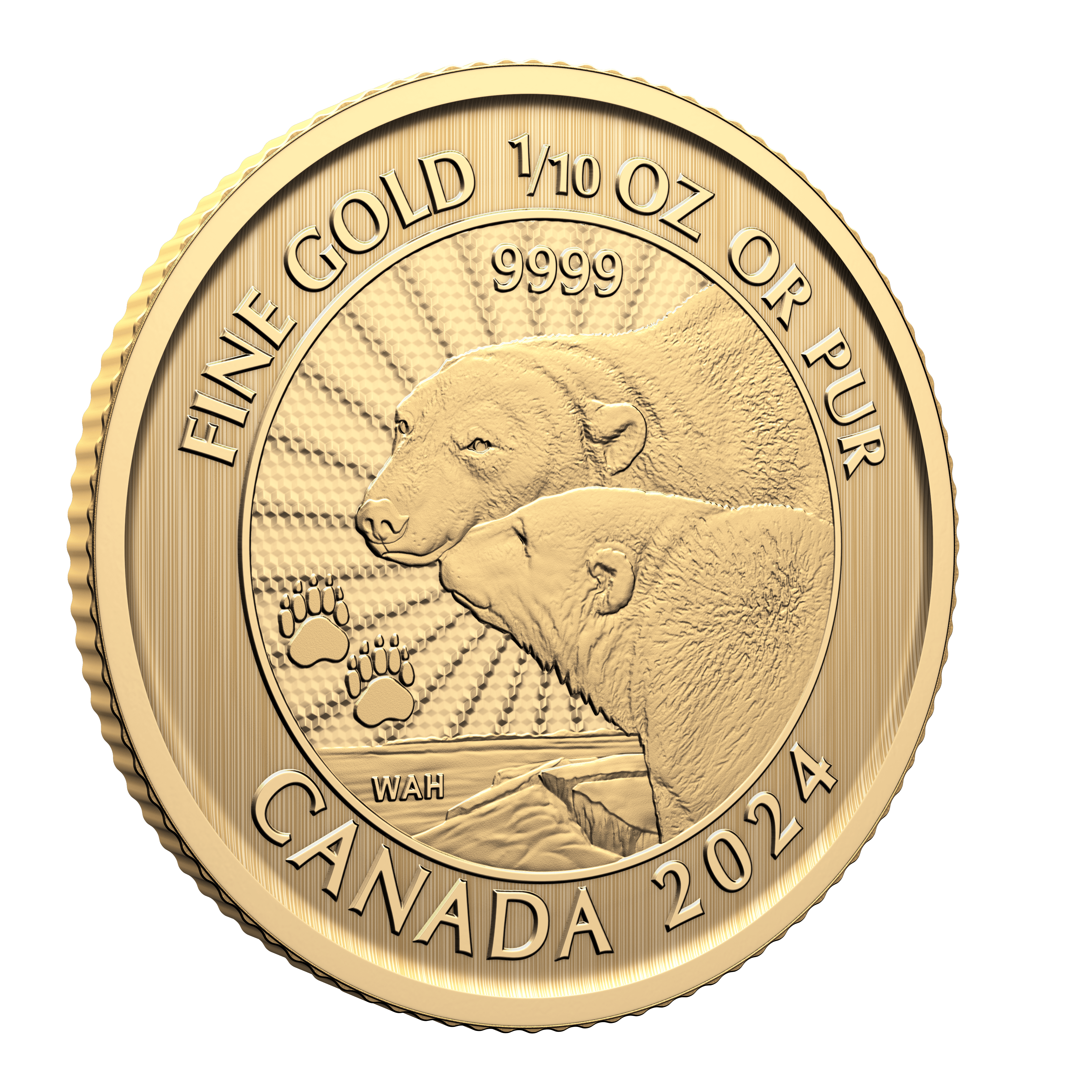 1/10 oz. 99.99% Pure Gold Coin: First Strikes – The Majestic Polar Bears (Premium Bullion) - PARTHAVA COIN