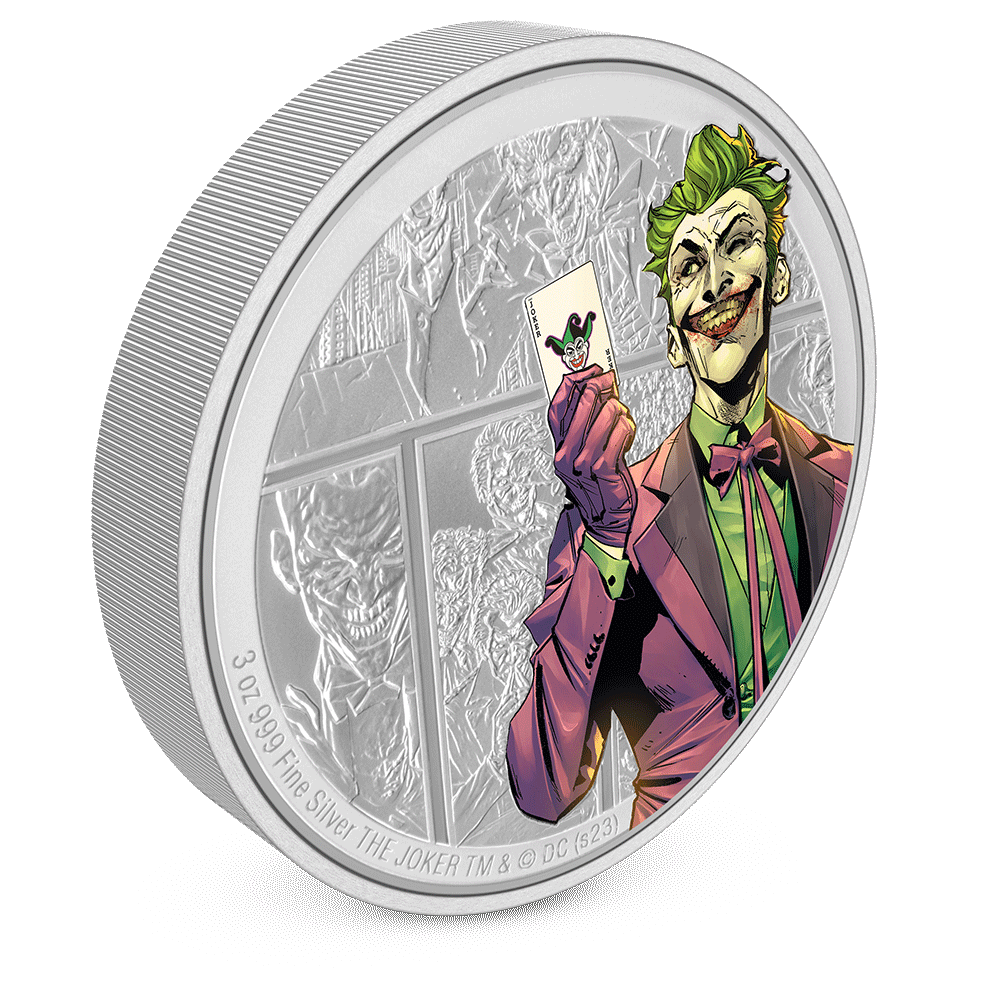 DC Villains THE JOKER™ 3 Oz Silver Coin - Parthava Coin