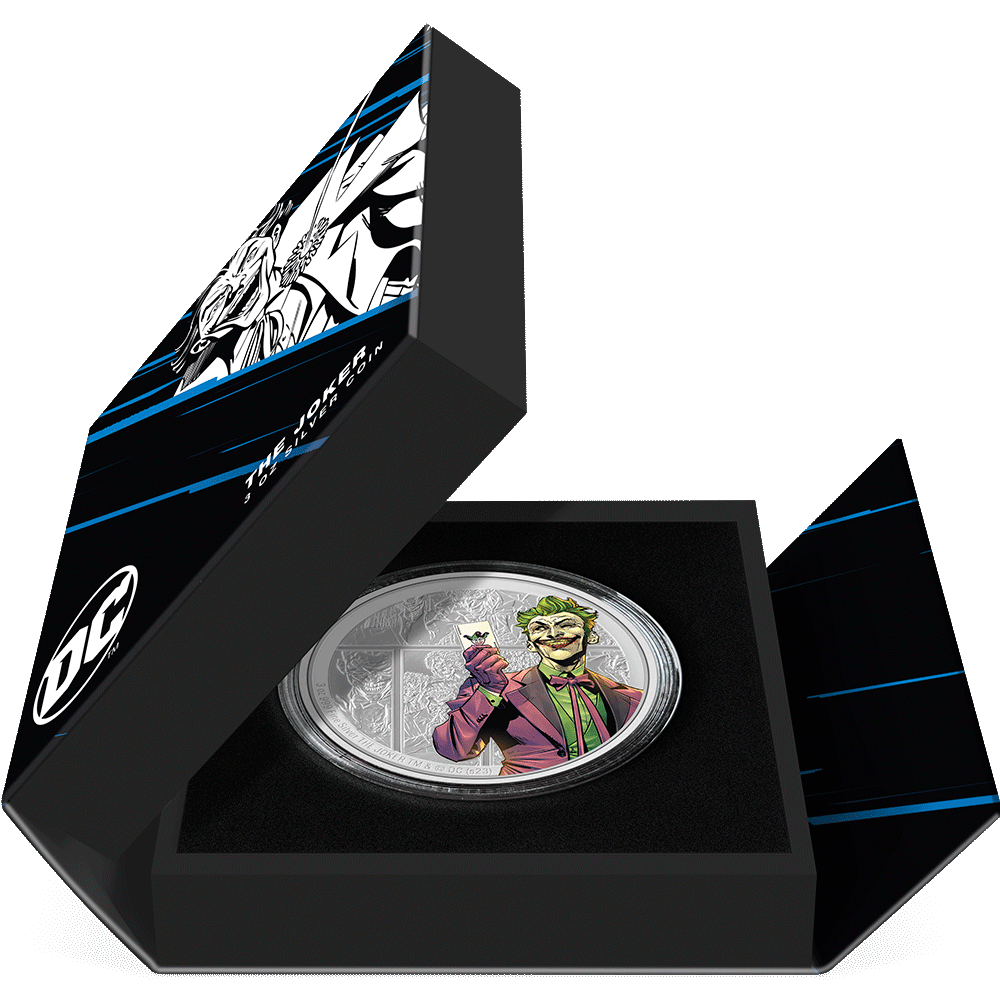 DC Villains THE JOKER™ 3 Oz Silver Coin - Parthava Coin