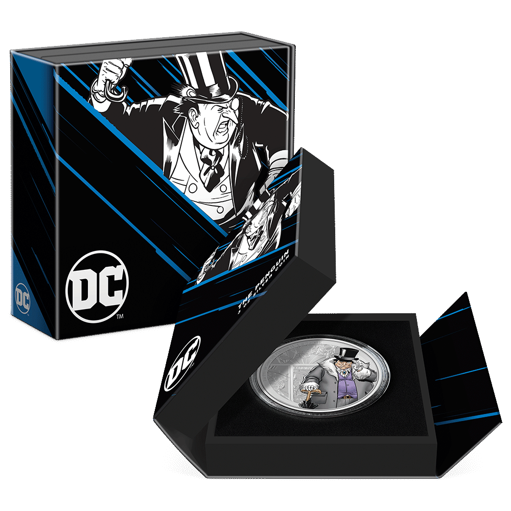 DC Villains THE PENGUIN™ 3 Oz Silver Coin - PARTHAVA COIN