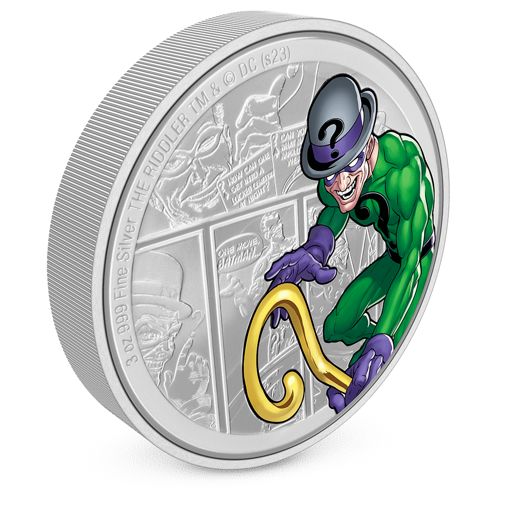 DC Villains THE RIDDLER™ 3 Oz Silver Coin