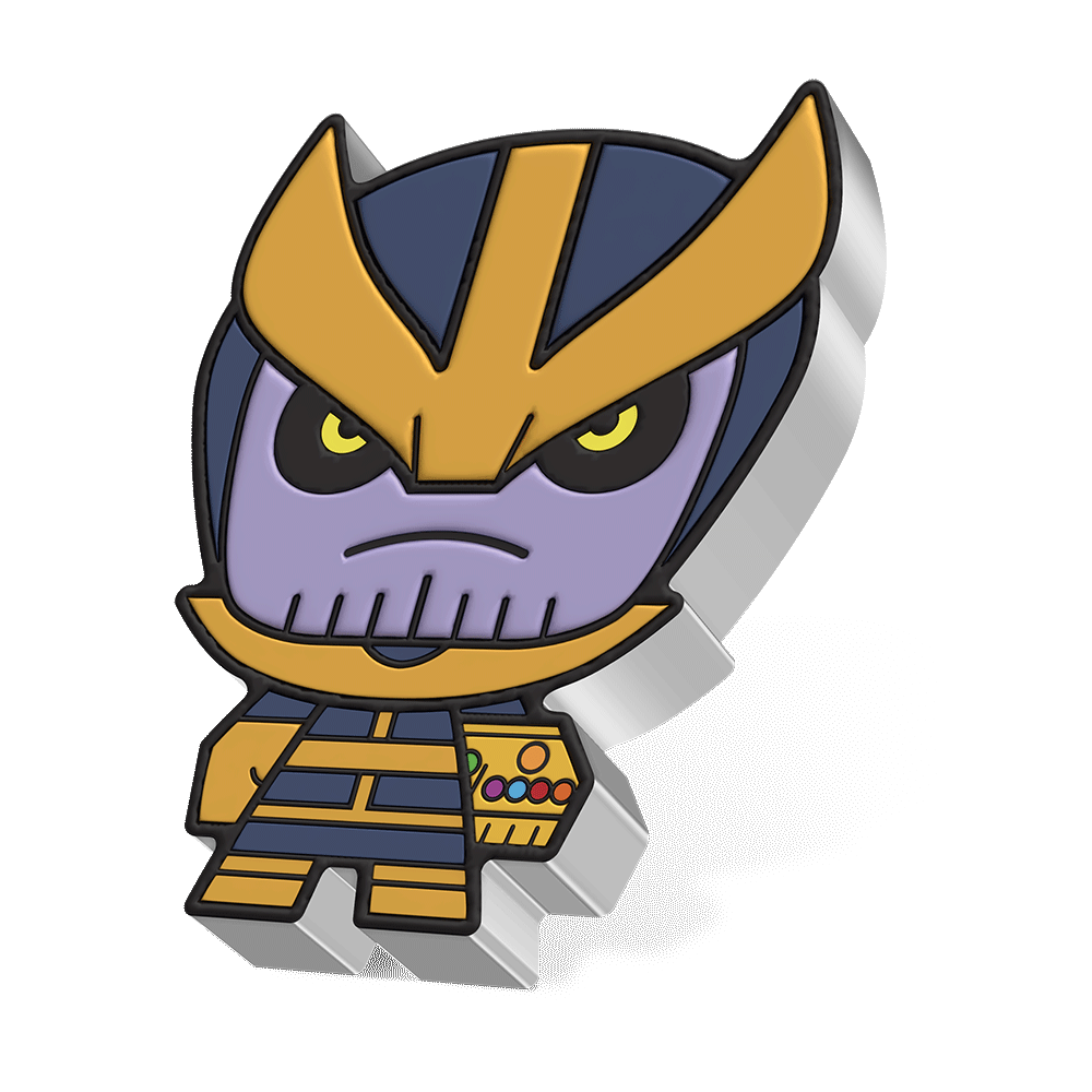 THANOS Mega Chibi Marvel 2 Oz Silver Coin $5 Niue 2023 - Parthava Coin