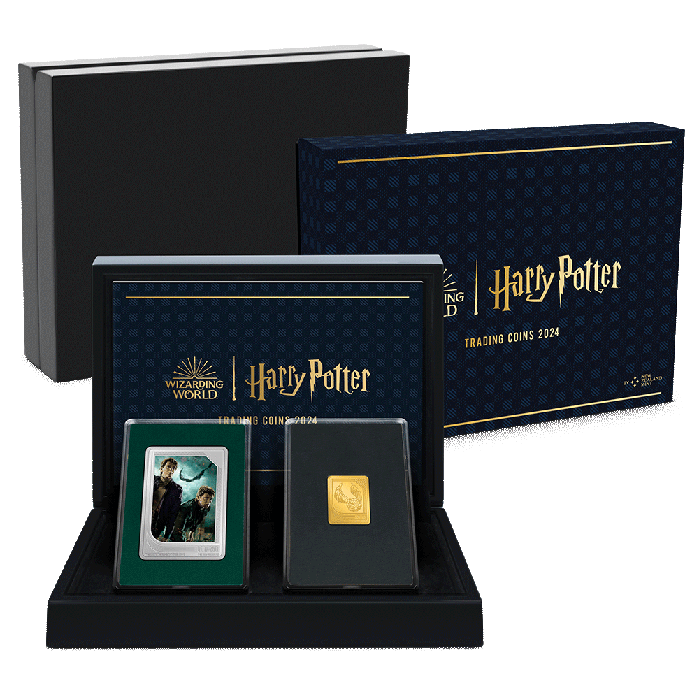 HARRY POTTER MYSTERY BOX Trading Coins Sealed Box 2 Coins Niue 2024