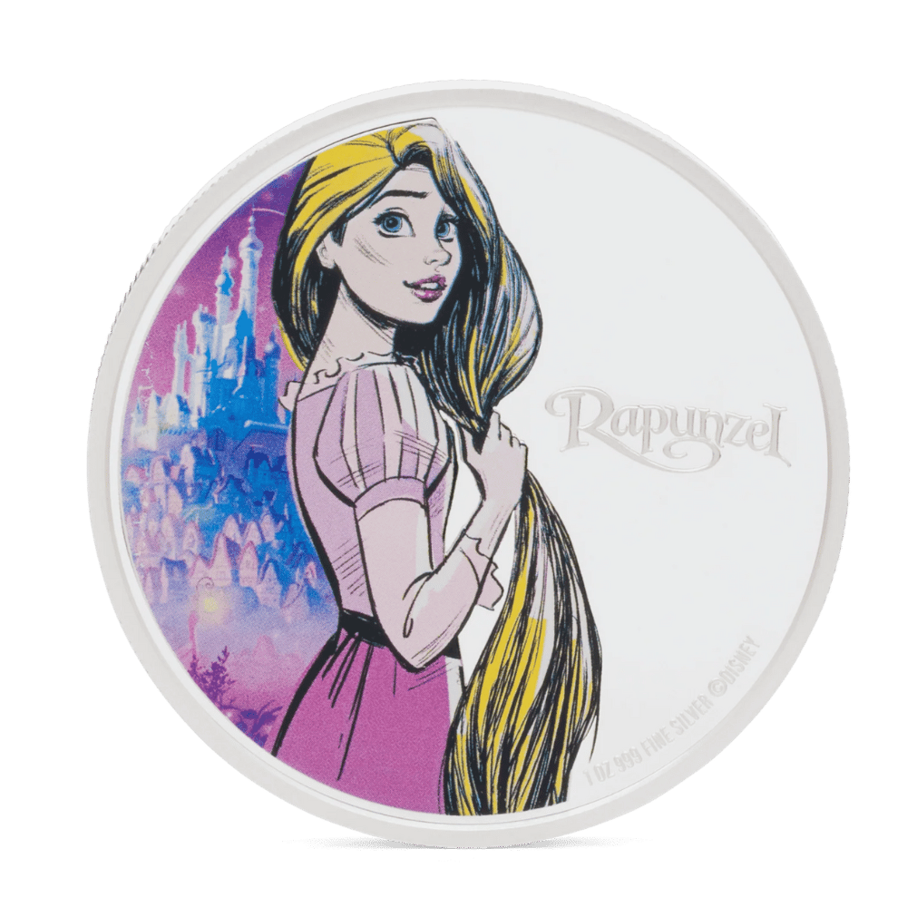 RAPUNZEL Disney Princess 1 Oz Silver Coin $2 Niue 2024 - PARTHAVA COIN