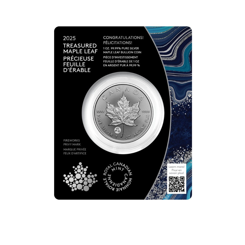 1-oz. 99.99% Pure Silver Coin Treasured Silver Maple Leaf: Congratulations! Privy Mark (Premium Bullion) - PARTHAVA COIN