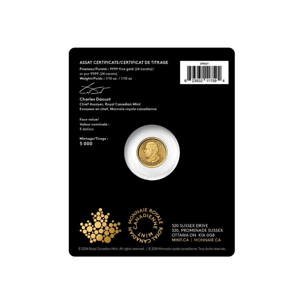 1/10-oz. 99.99% Pure Gold Coin Treasured Gold Maple Leaf: Polar Bears Privy Mark (Premium Bullion) - PARTHAVA COIN