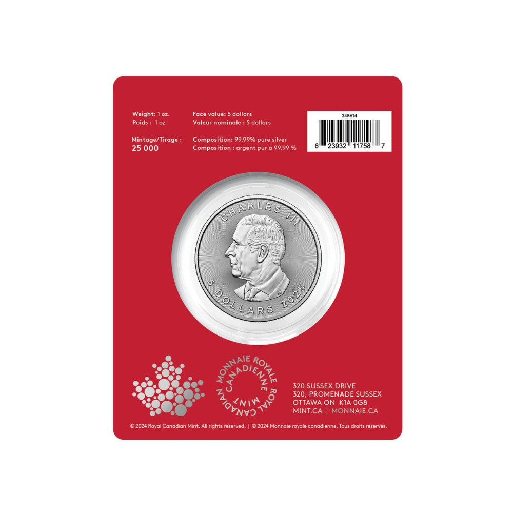 1-oz. 99.99% Pure Silver Coin – Treasured Silver Maple Leaf: Year of the Snake Privy Mark (Premium Bullion) - PARTHAVA COIN