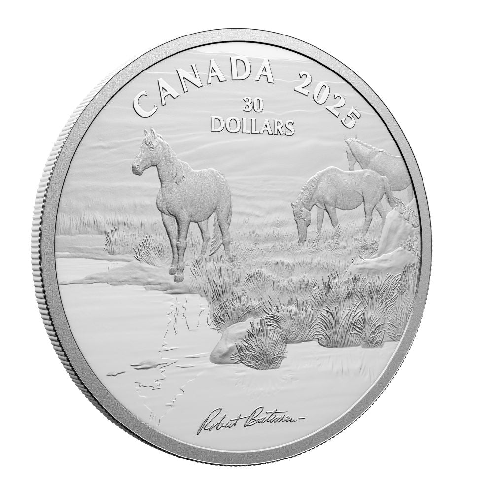 Mustang Country by Robert Bateman 2 Oz Fine Silver Coin Canada 2025 - PARTHAVA COIN