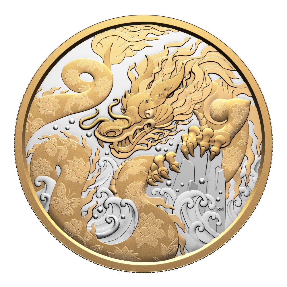 WATER DRAGON 5 Oz Silver Coin $50 Canada 2025