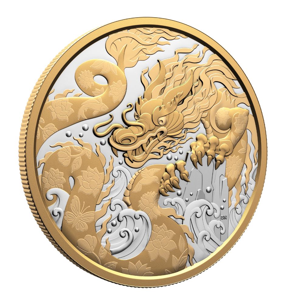 WATER DRAGON 5 Oz Silver Coin $50 Canada 2025