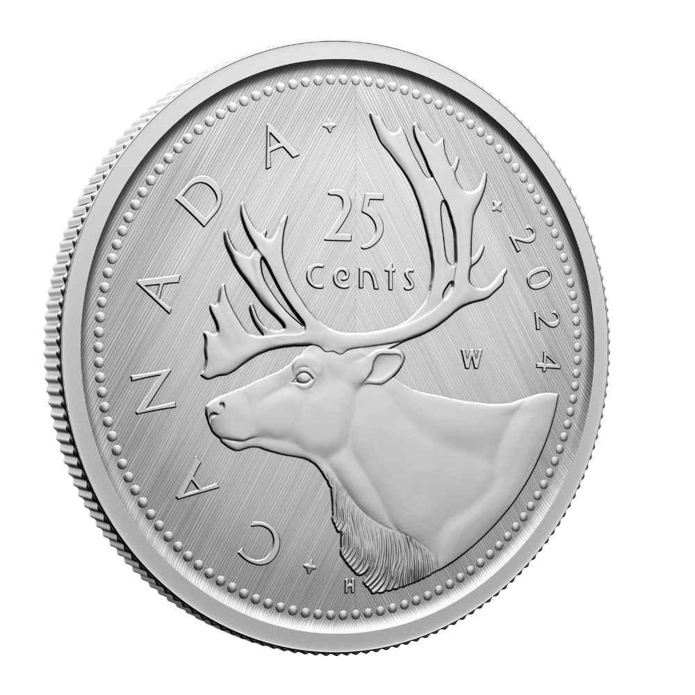 25 Cent Tribute: W Mint Mark Caribou Pure Silver Coin 2024 Canada - PARTHAVA COIN