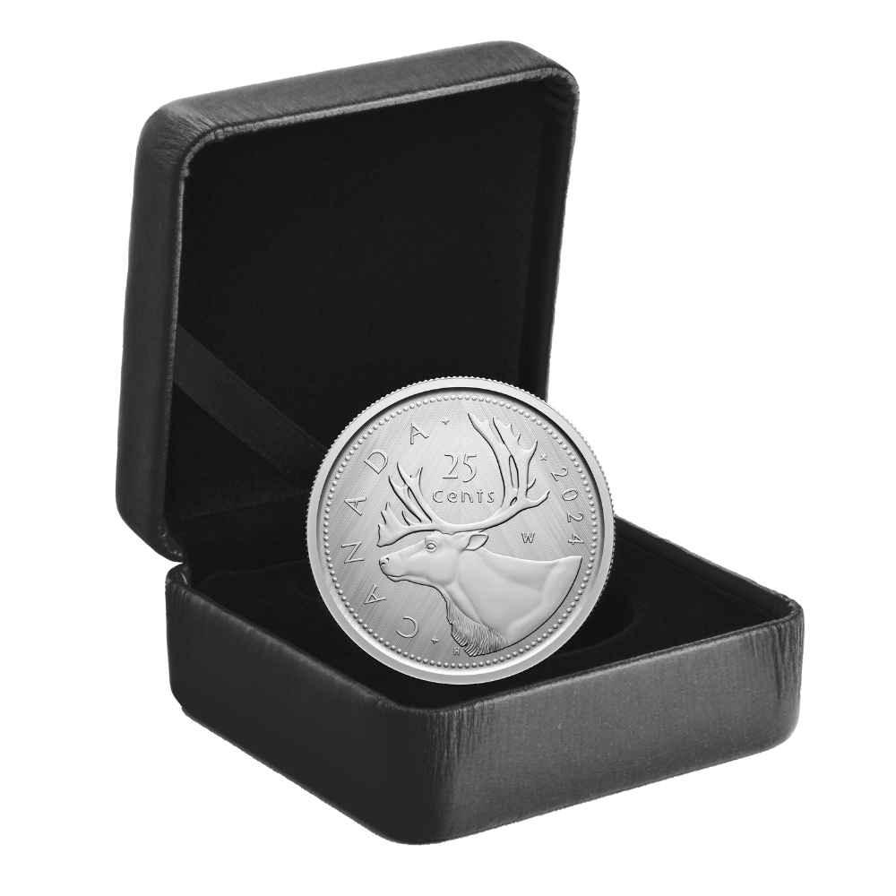 25 Cent Tribute: W Mint Mark Caribou Pure Silver Coin 2024 Canada - PARTHAVA COIN