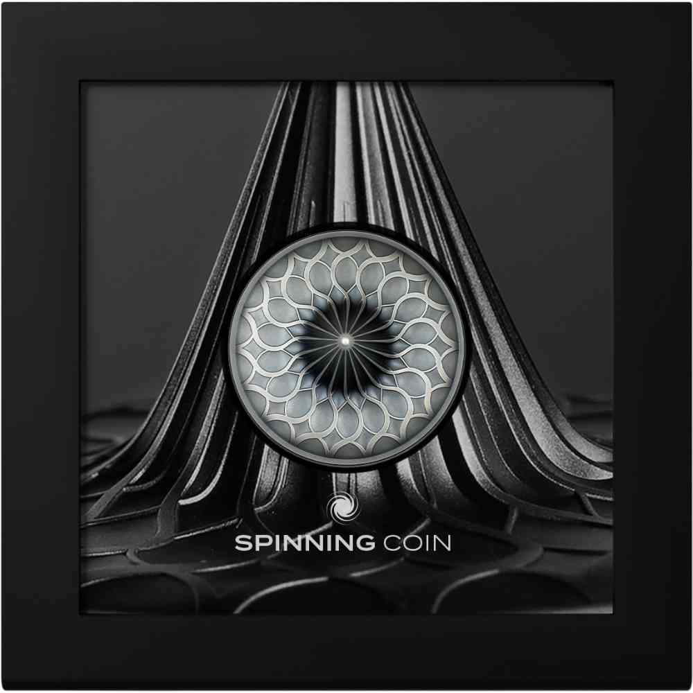 2nd EDITION SPINNING COIN Spinning Series 1 Oz Silver Coin $5 Cook Islands 2024