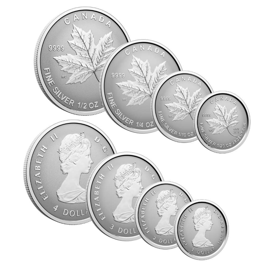 60th Anniversary of Canada’s Flag Fractional Set Silver Coins Canada 2025 - ROYAL CANADIAN MINT