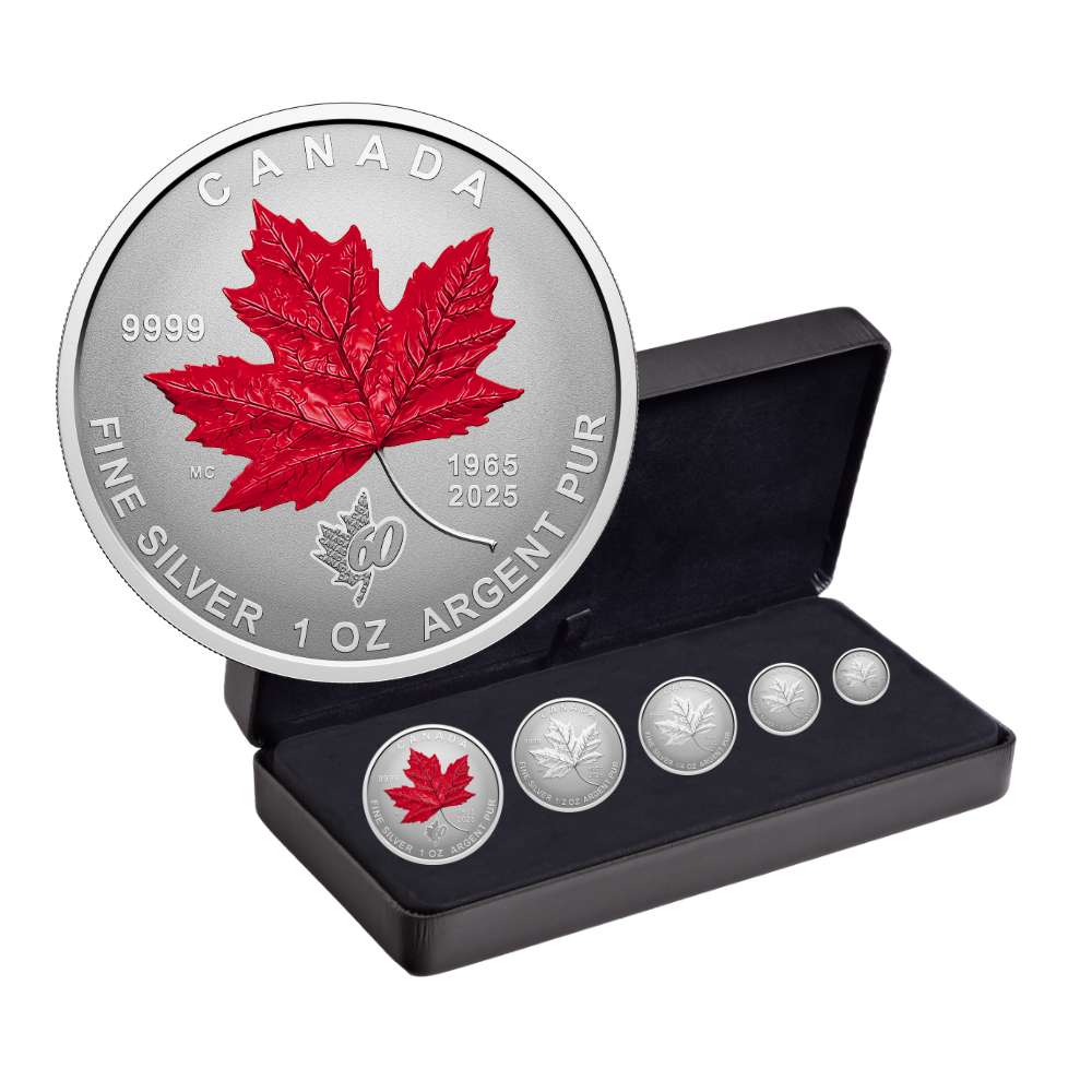 60th Anniversary of Canada’s Flag Fractional Set Silver Coins Canada 2025 - ROYAL CANADIAN MINT