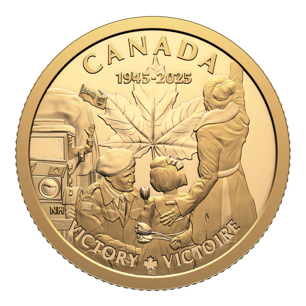 80ᵗʰ Anniversary of the End of the Second World War in Europe 1/4 Oz Gold Coin $100 Canada 2025