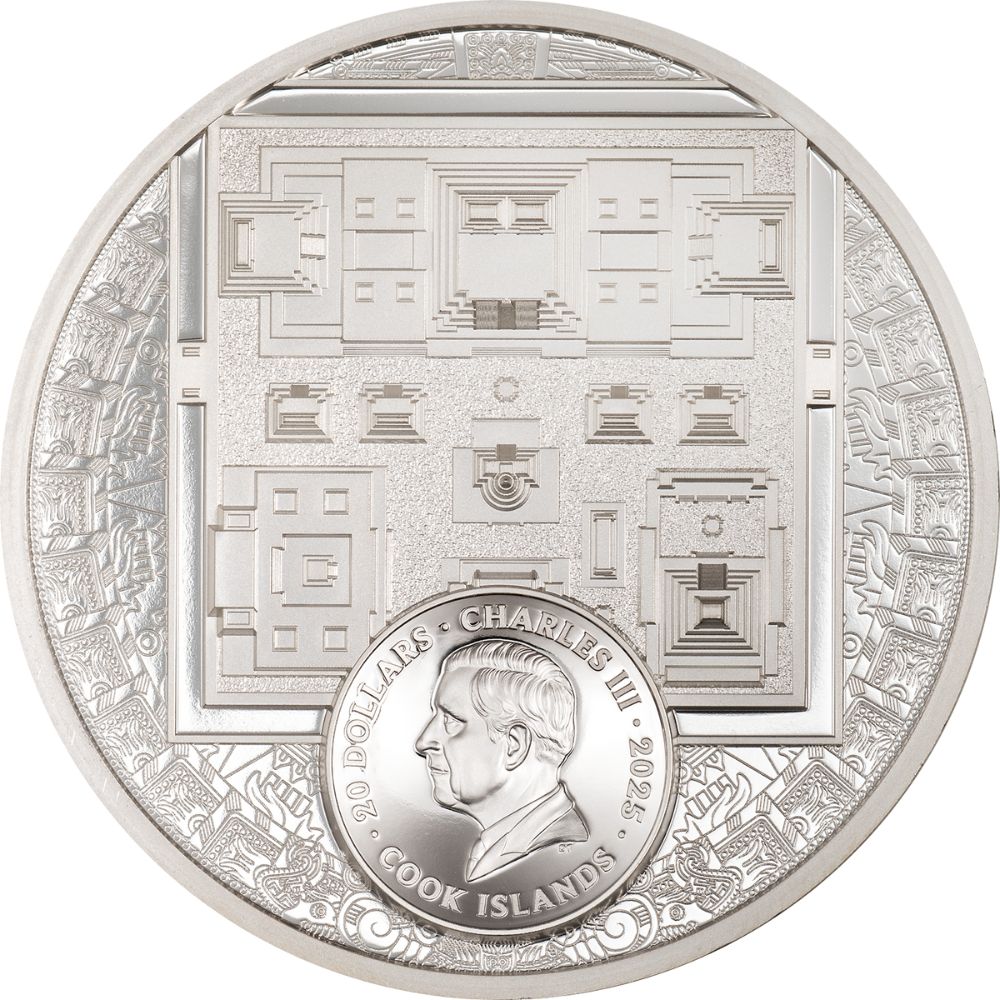 AZTEC EMPIRE 3 Oz Silver Coin $20 Cook Islands 2025 - PARTHAVA COIN