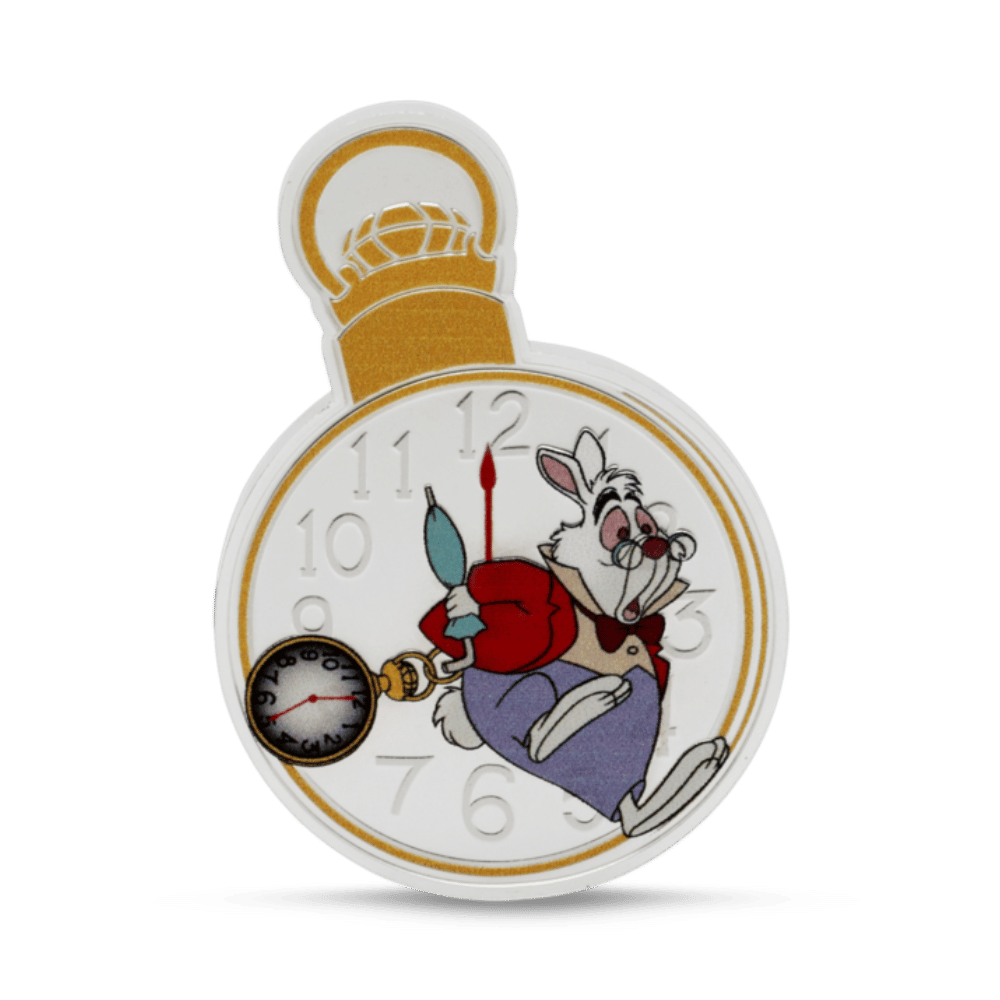 Disney Alice in Wonderland White Rabbit Silver Collectible Coin