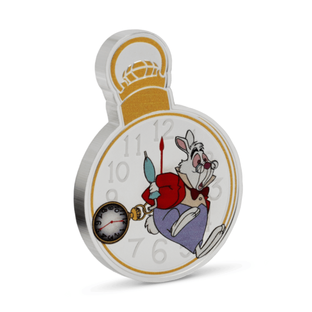 Disney Alice in Wonderland White Rabbit Silver Collectible Coin