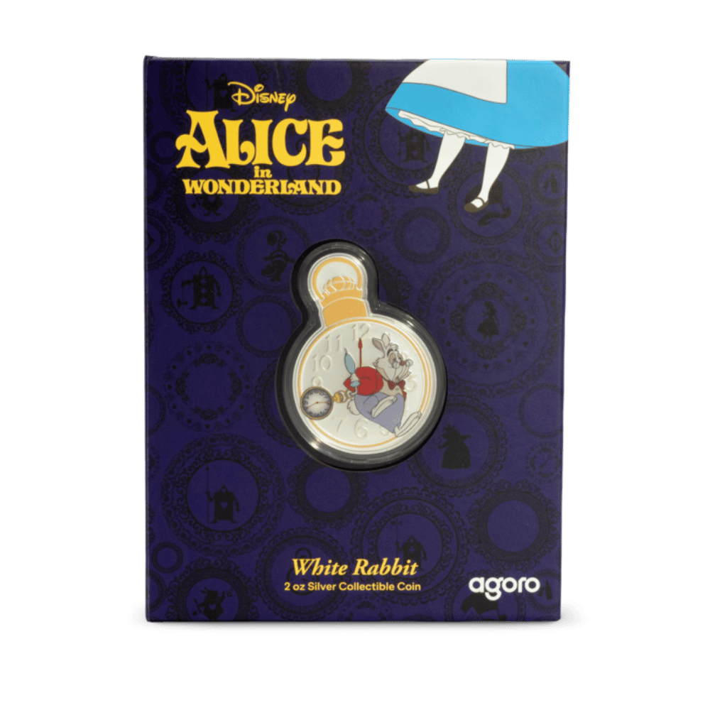 Disney Alice in Wonderland White Rabbit Silver Collectible Coin