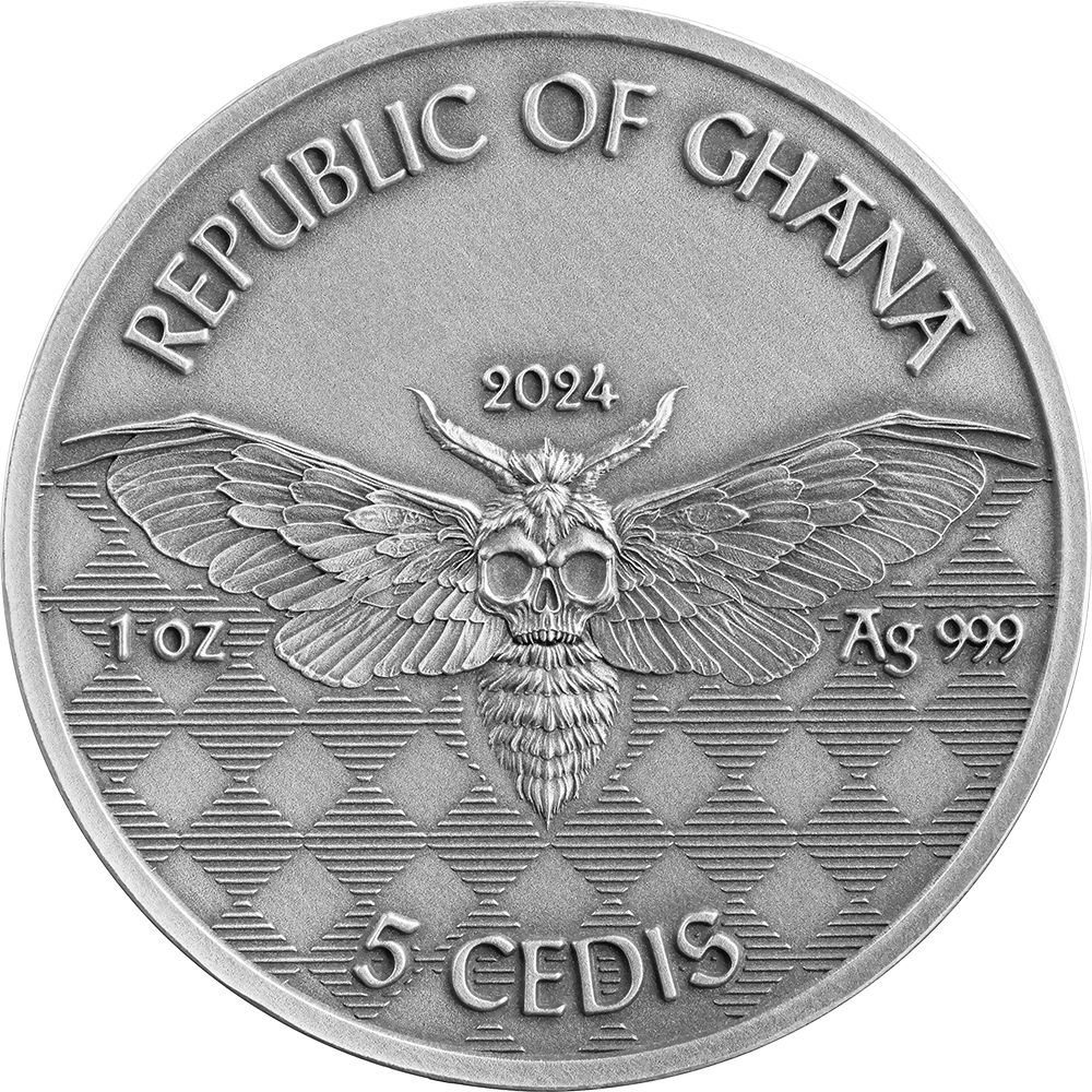 BIKER Memento Mori 1 Oz Silver Coin 5 Cedis Ghana 2024 - PARTHAVA COIN