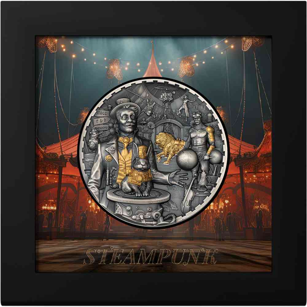 CARNIVAL Steampunk 3 Oz Silver Coin $20 Cook Islands 2024