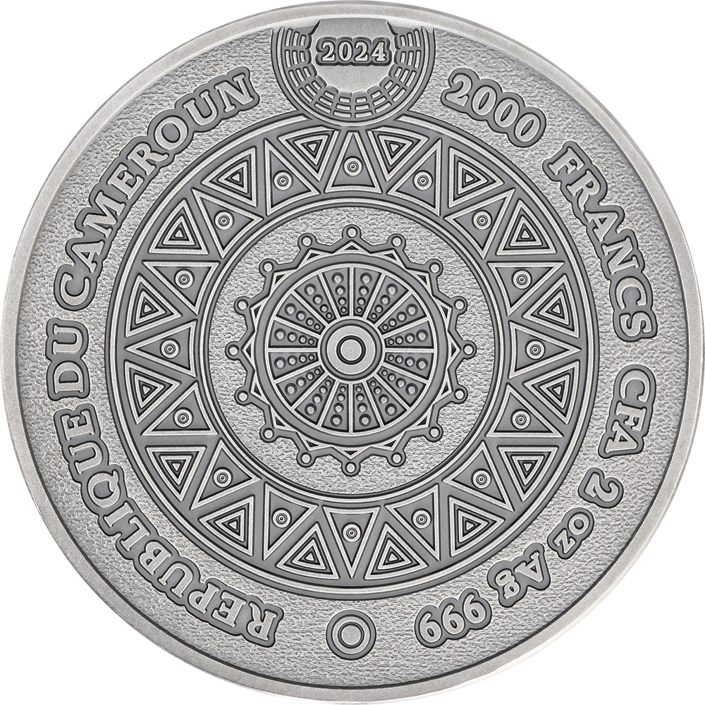 COMANCHE Tribal Spirit Colored 2 Oz Silver Coin 2000 Francs Cameroon 2024 - PARTHAVA COIN