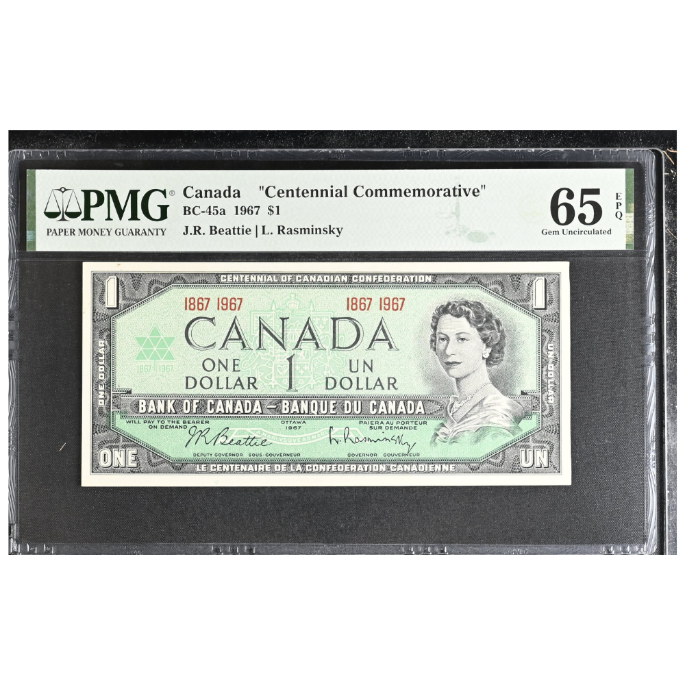 Canada 1 Dollar 1967 Pick BC-45a Gem UNC 65 EPQ