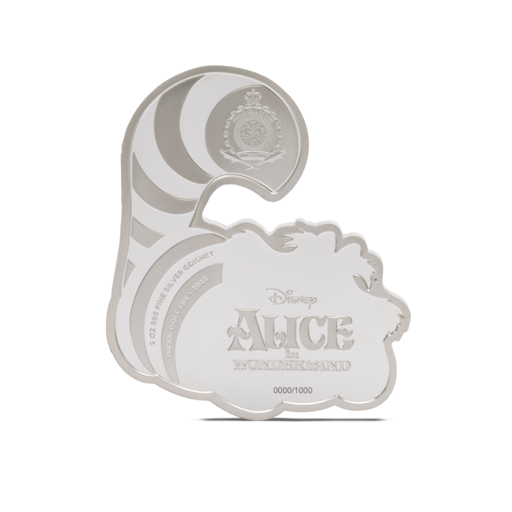 CHESHIRE CAT Disney Alice in Wonderland 2 Oz Silver Coin $3 Niue 2025 - PARTHAVA COIN