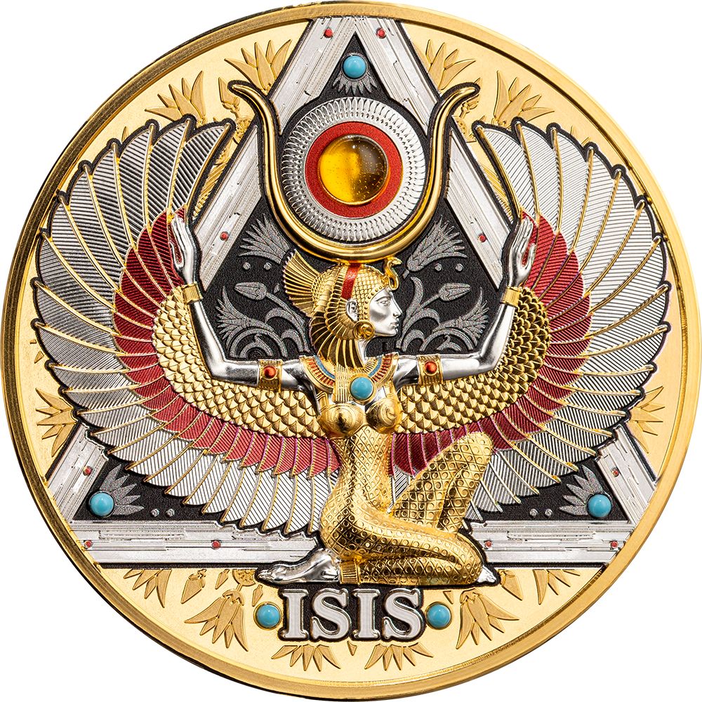 Egyptian Gods Gold Grandeur 5 Oz Silver Coin 2025 - PARTHAVA COIN