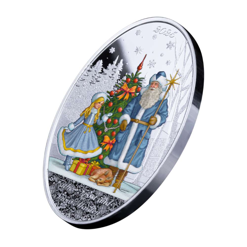 FATHER FROST AND SNOW MAIDEN 1 Oz Silver Coin $5 Solomon Islands 2025 - PARTHAVA COIN