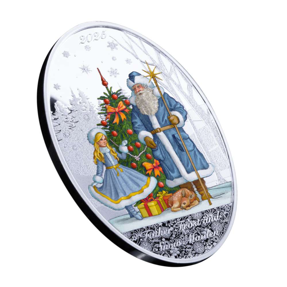 FATHER FROST AND SNOW MAIDEN 1 Oz Silver Coin $5 Solomon Islands 2025 - PARTHAVA COIN