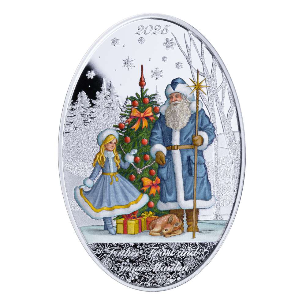 FATHER FROST AND SNOW MAIDEN 1 Oz Silver Coin $5 Solomon Islands 2025 - PARTHAVA COIN