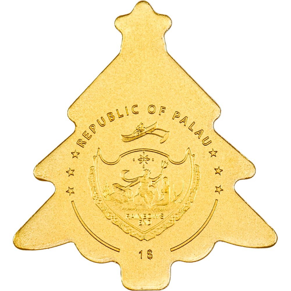 GOLDEN CHRISTMAS TREE Gold Coin $1 Palau - PARTHAVA COIN