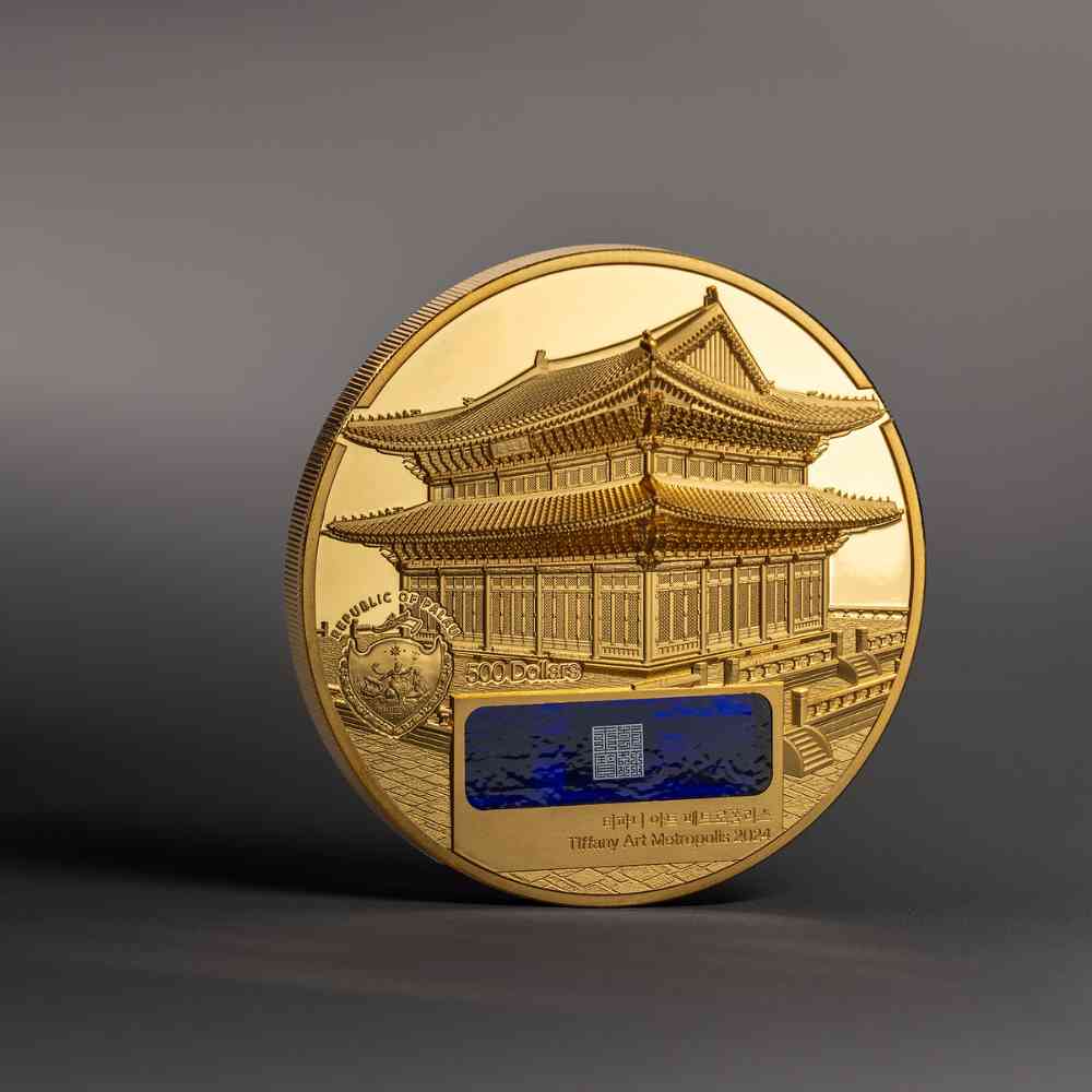 GYEONGBOKGUNG PALACE Tiffany Art Metropolis 5 Oz Gold Coin $500 Palau 2024