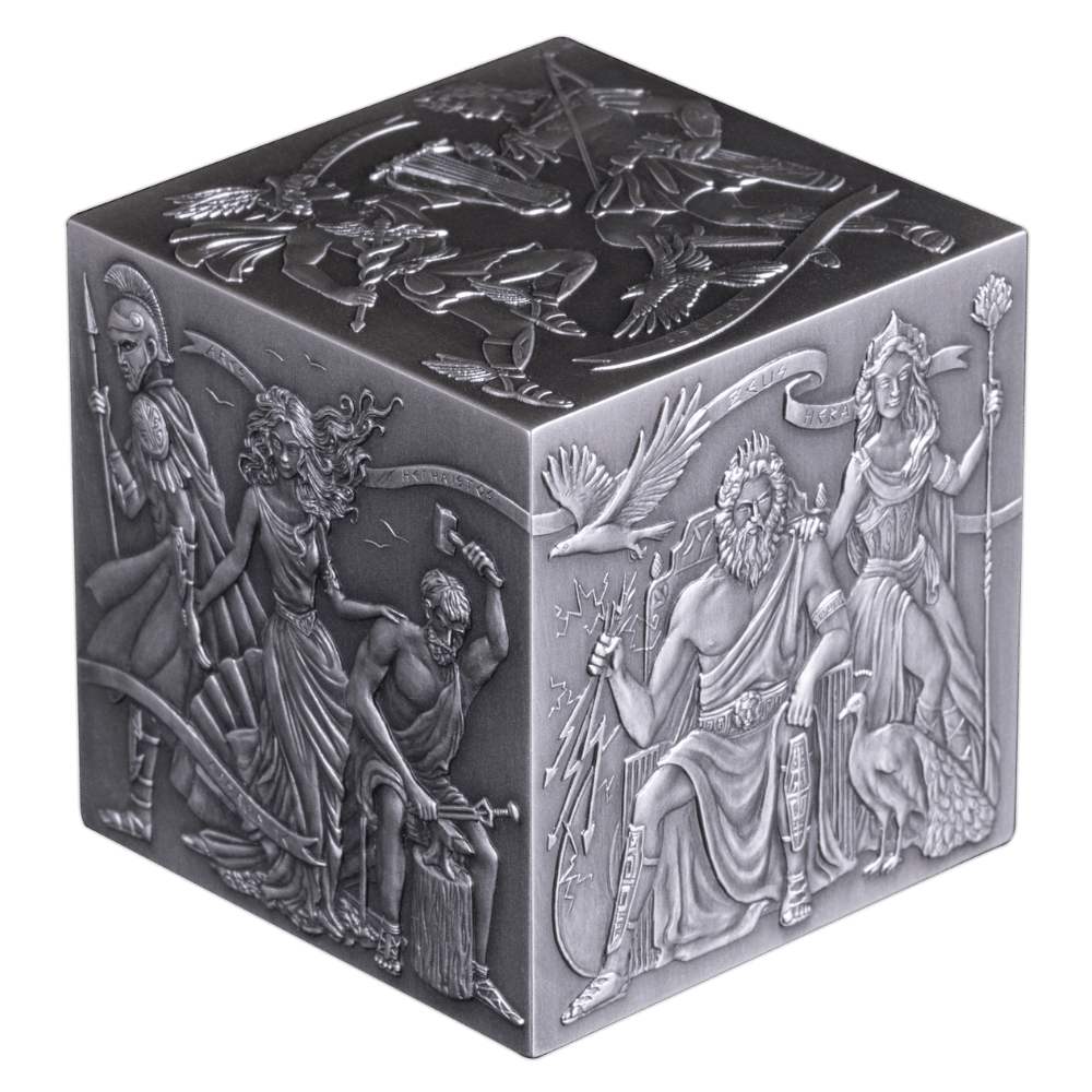 Greek Gods 1 Kg Silver Cube 2025 - PARTHAVA COIN