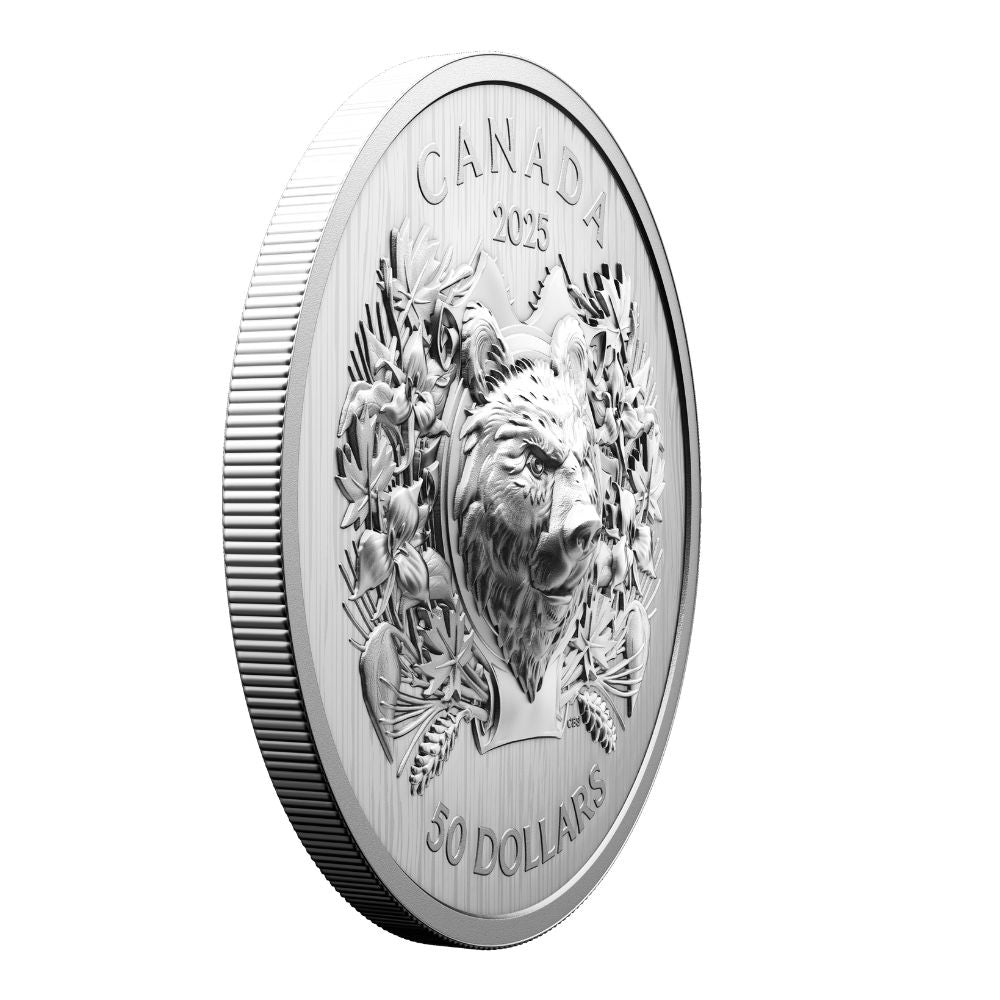 HERALDIC BEAR EHR/UHR Fine Silver Coin $50 Canada