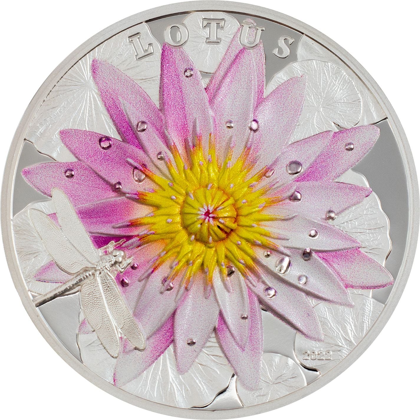 LOTUS Flowers 2 Oz Silver Coin $10 Palau 2022