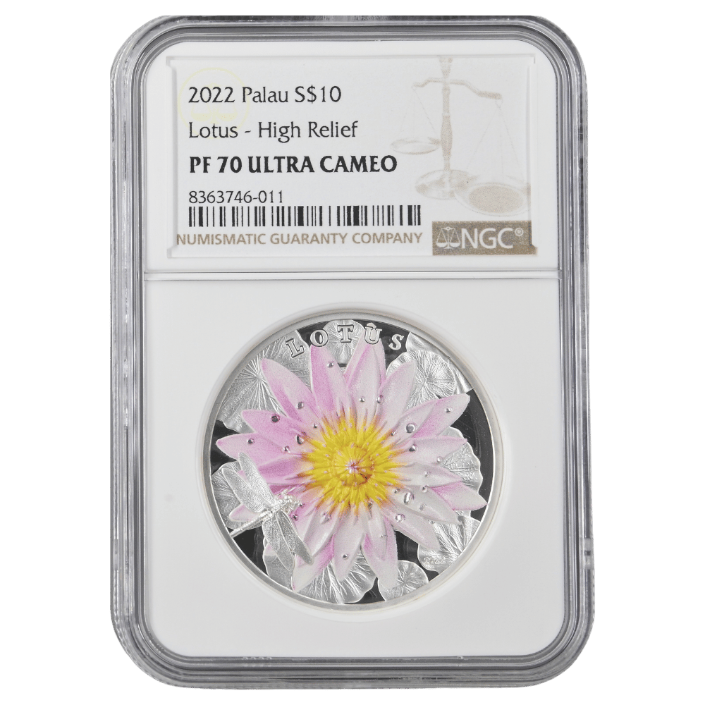 Lotus Flowers 2 Oz Silver Coin - PF 70 ULTRA CAMEO - PARTHAVA COIN