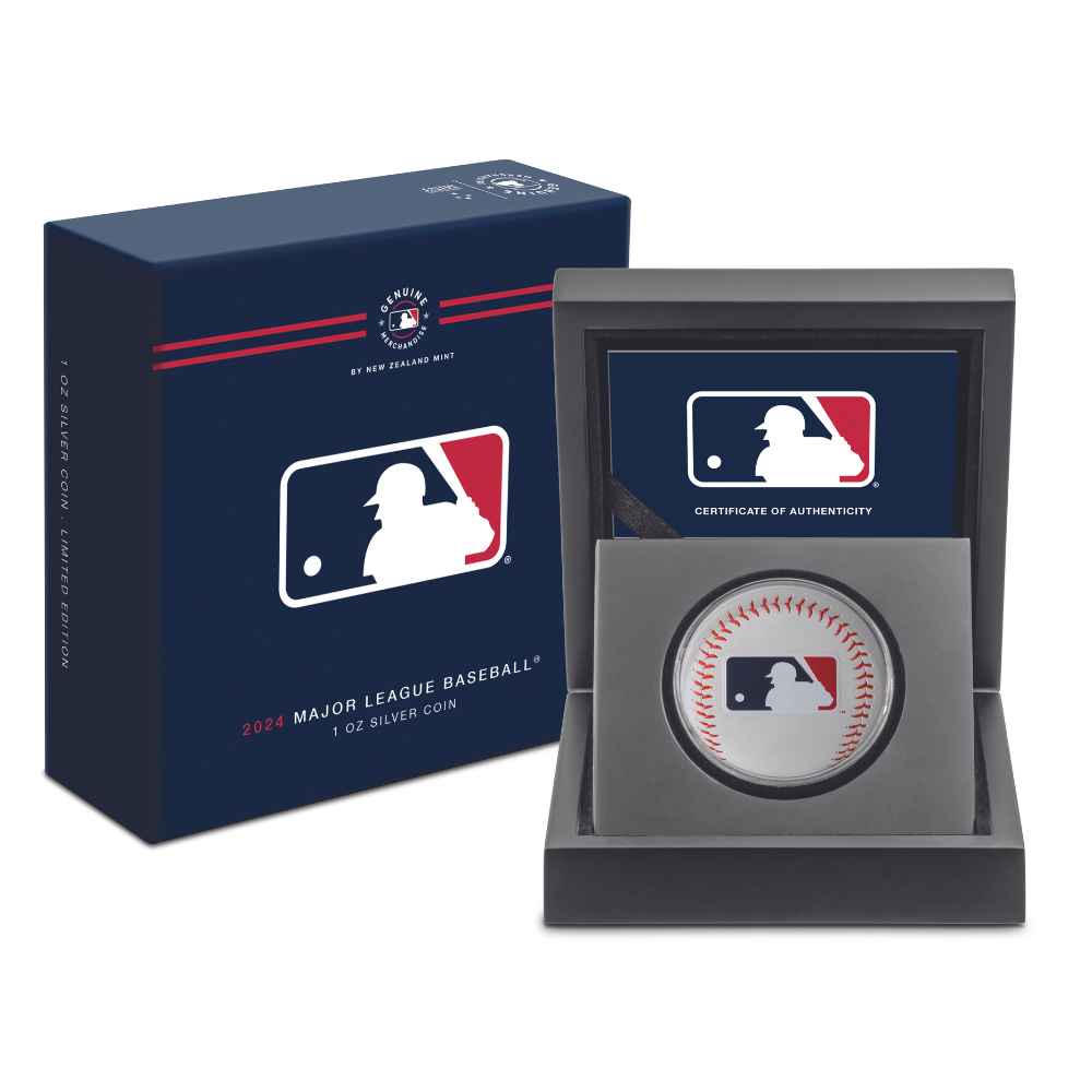 MLB LOGO Major League Baseball 1 Oz Silver Coin $2 Niue 2024