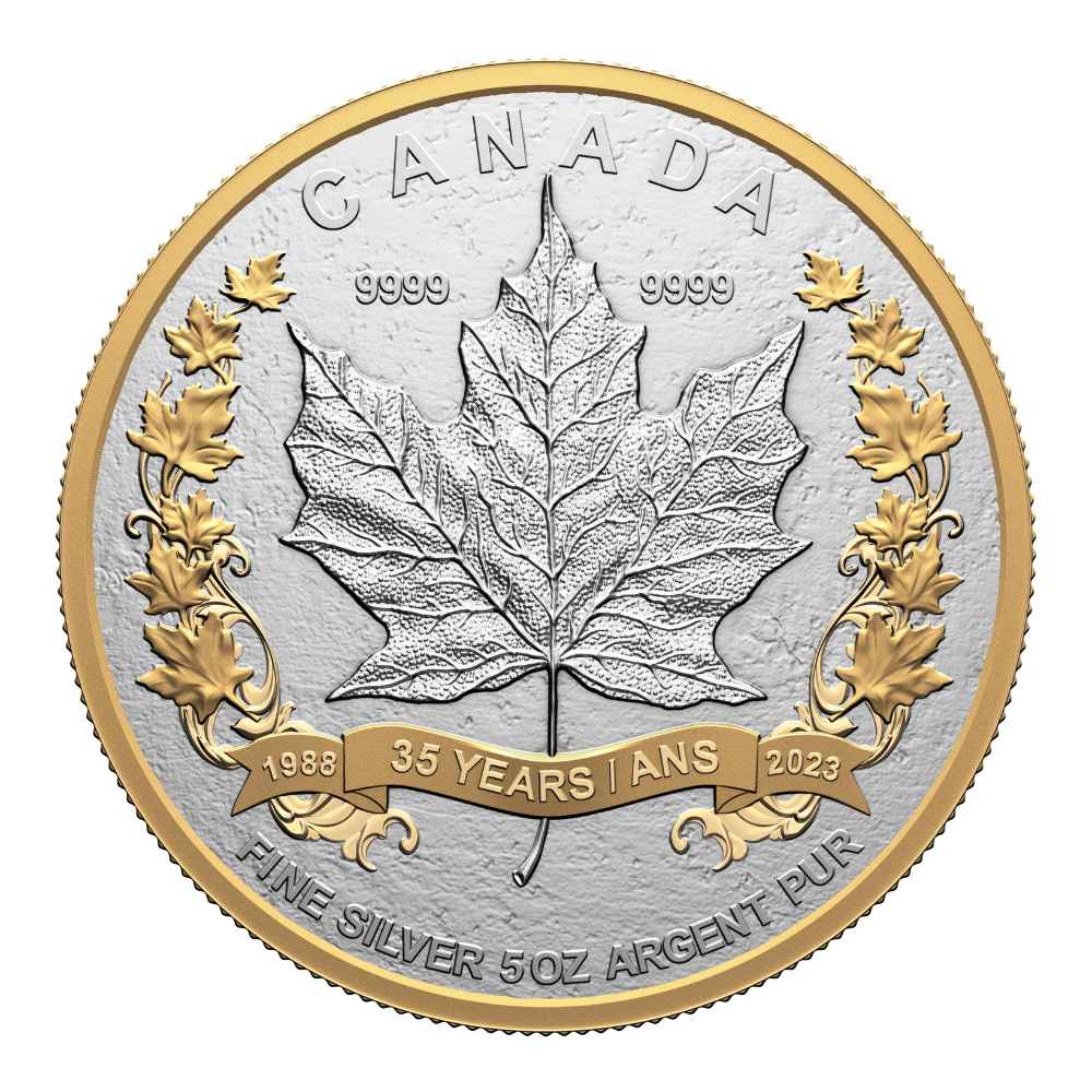 MAPLE LEAF 35th Anniversary Silver Coin $50 Canada 2023